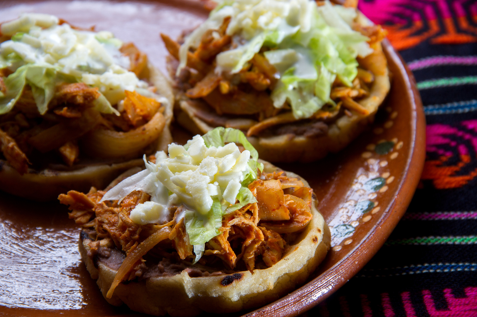 Mexican tinga sopes